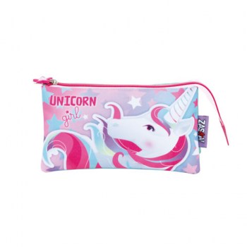 estuche triple unicornio